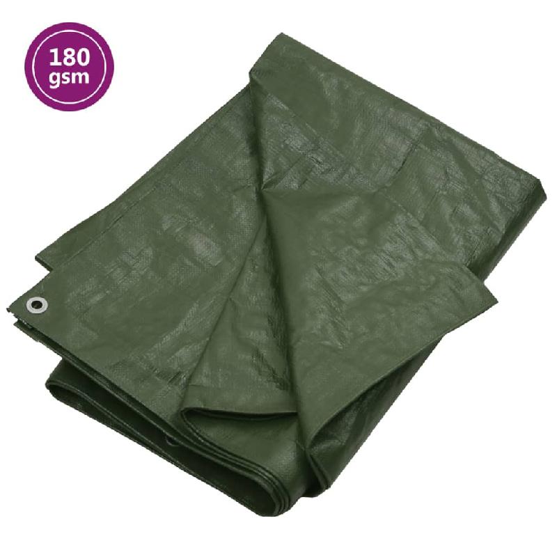 Vidaxl bâche 180 g/m² 8x10 m vert pehd 151543_0