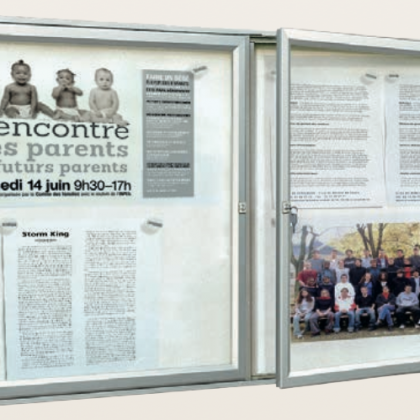 Vitrine intérieure Tradition - simple ou double face - aluminium et plexichocs - jusqu'à 18 feuilles A4_0