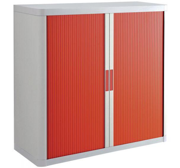 ARMOIRE EASY OFFICE HAUTEUR 104 CM CORPS BLANC RIDEAUX COLORIS ROUGE - MANUTAN COLLECTIVITÉS