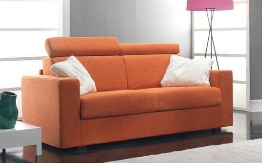 CANAPÉ 3 PLACES FASTER TWEED ORANGE CONVERTIBLE OUVERTURE EXPRESS 140*190*12CM_0