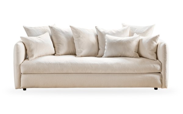 Canapé 5 places Faro 225 cm - Home Spirit - Style baroque, velours et coussins en plumes_0