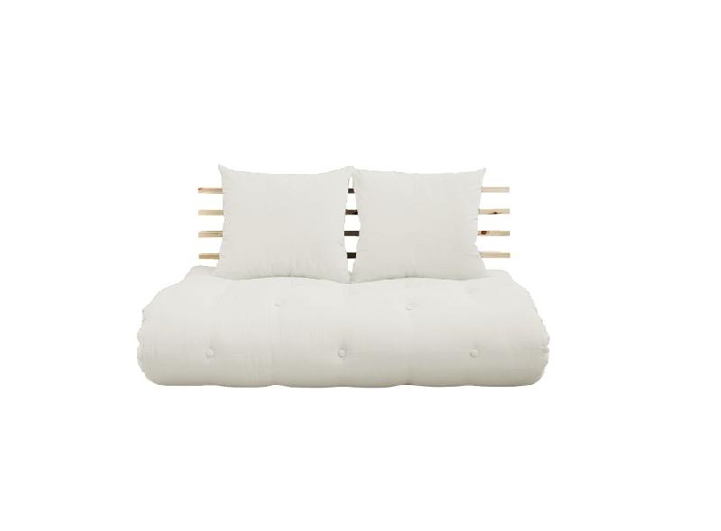 CANAPÉ LIT FUTON SHIN SANO NATUREL ET PIN MASSIF COUCHAGE 140*200 CM._0