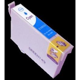 Cartouche jet d'encre compatible - Epson Stylus Photo P50/PX650/R285/R360/RX560 (T0802) - Puce Cyan 14ml - Référence 00802C_0