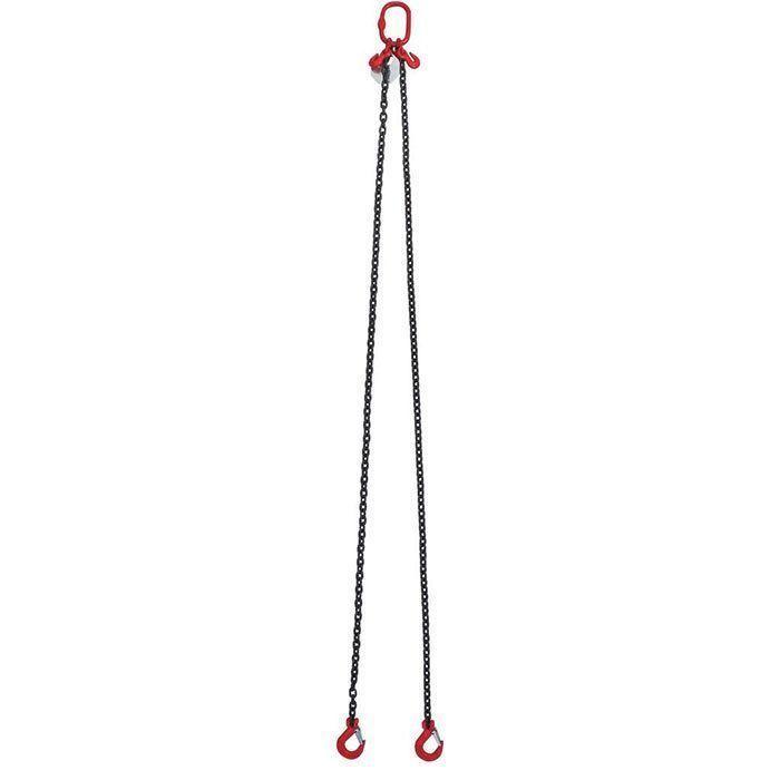 Élingue chaîne 2 brins ajustable 1,6 t - 2 m - IDMAT - grade 80 avec plaque d'identification_0