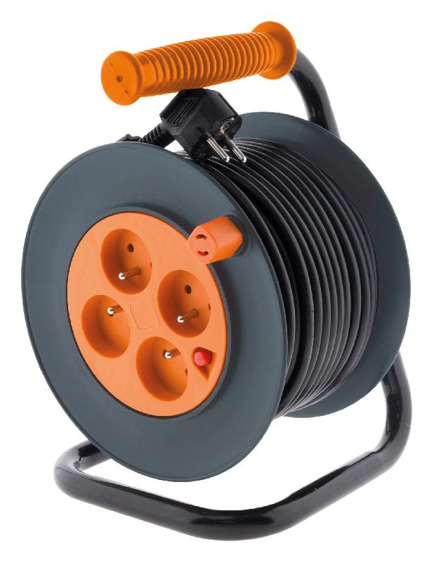 Enrouleur 4 prises HO5VV-F 3G1mm² 25m avec coupe-circuit thermique - Zenitech_0