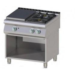 Fourneau professionnel 2 feux vifs gaz + plaque coup de feu - option monobloc - STP 780G RM - 19,1 kW_0