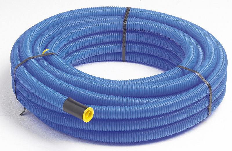 Gaine pour réseaux enterrés JANOFLEX - bleu - diam. 40 mm - longueur 25 m - polyéthylène - intérieur lisse - extérieur annelé_0