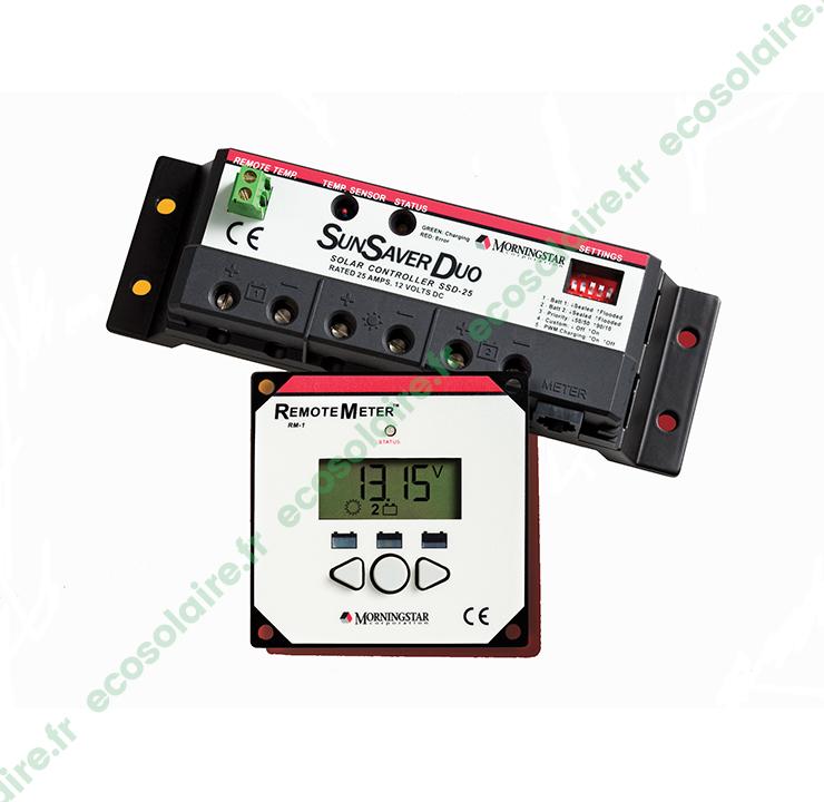 Limiteur de charge solaire SunSaver Duo SSD-25RM - 25A 12V avec afficheur digital à distance_0