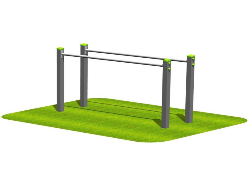 M-PS25-Barres parallèles - parcours de santé Extébois - hauteur chute libre max 1,20 m - dimensions 2,48 x 0,69 m_0