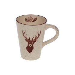 Mug Hubert x6 -  Beige tacheté Rond Céramique Amadeus 13x9 cm - céramique 3520071979434_0