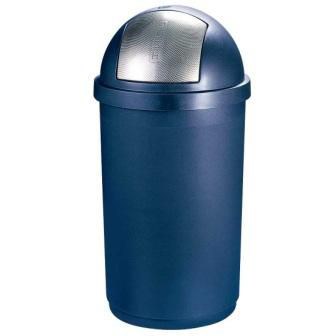 POUBELLE BOULE BLEU ET ARGENT 50 L