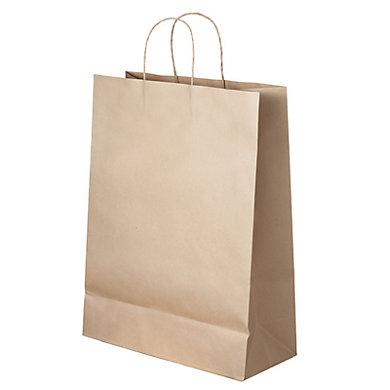 Sac kraft recyclé à poignées torsadées - 100% recyclé - Marque Cenpac - Livraison rapide_0