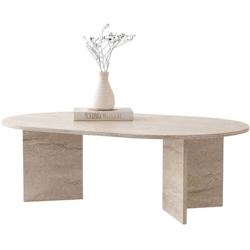 Table basse ovale en aggloméré Oscar Hanah Home - beige 8684283747290_0