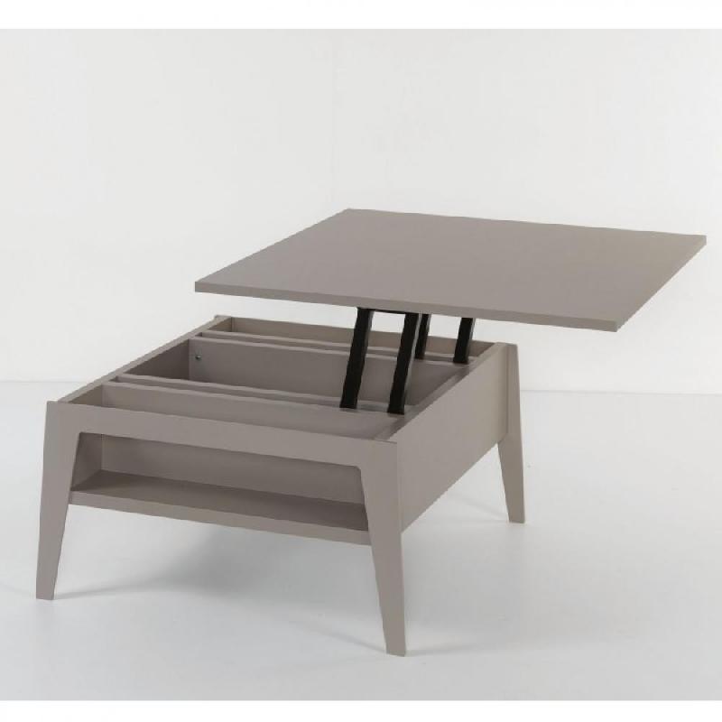 TABLE BASSE RELEVABLE GRIS TAUPE BRIGHTON 80X80CM_0