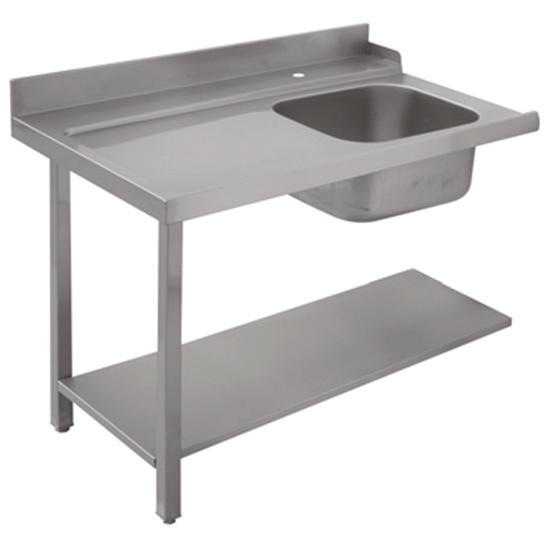 Table d'entrée gauche avec évier à droite pour lave-vaisselles à traction de paniers, l=1500 mm - Z/E75452_0