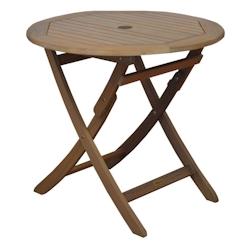 Table en eucalyptus Sophie Rond Alizé - marron 3700103033741_0