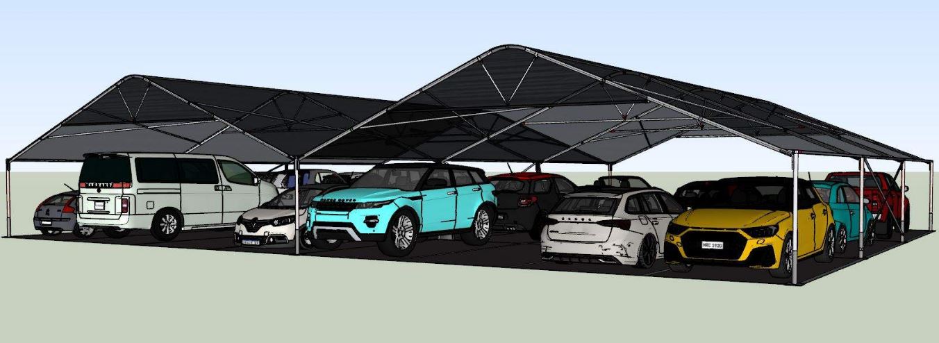Abris de stationnement idéal pour  vastes parkings ou  zones d'entreposage de véhicules_0