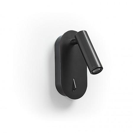 Applique DIRK - liseuse intégrée - fixation en saillie - LED SMD 3W 3000K - noir avec interrupteur_0