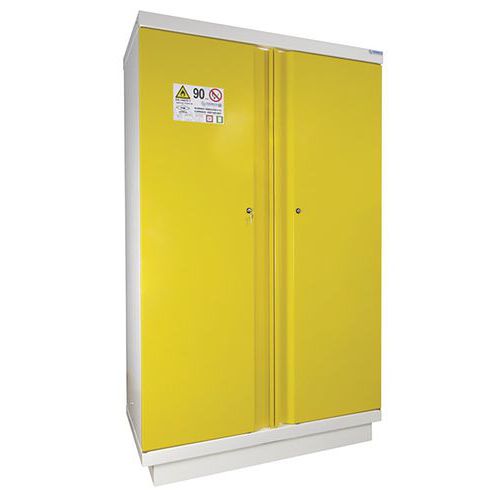 ARMOIRE DE SÉCURITÉ EN 14470-1 HAUTE 2 PORTES JAUNES - 250L - TRIONYX