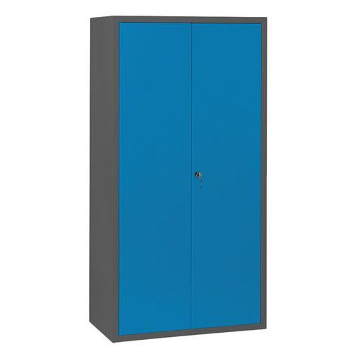 ARMOIRE MÉNAGE L900 CORPS ANTHRACITE PORTES BLEU 5012