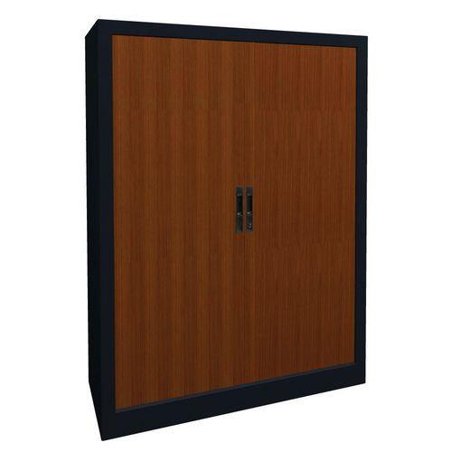 ARMOIRE MÉTAL RIDEAUX PVC LAME RECOUVERTE 80X135CM MERISIER/ANTHRACITE - MANUTAN COLLECTIVITÉS