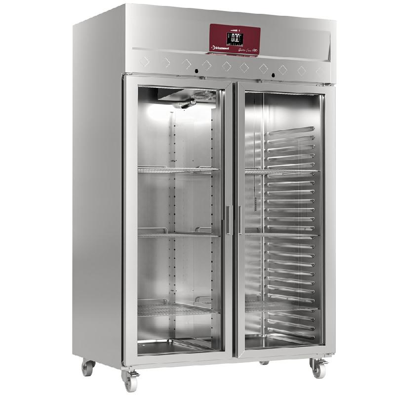 Armoire réfrigérée positive professionnelle sur roues - 2 portes vitrées GN 2/1 - 1400 litres - ID140/R9G_0