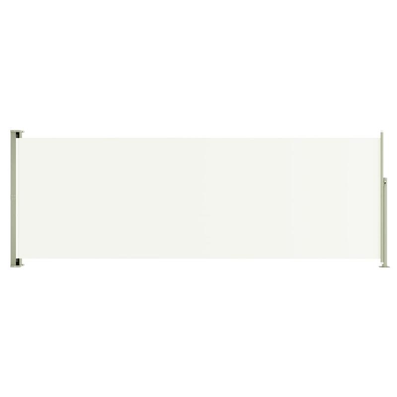 Auvent paravent store brise-vue latéral rétractable - Protection visuelle pour patio, jardin, terrasse, balcon - 220 x 600 cm - Crème - Référence 02_0007383_0