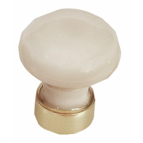 BOUTONS DE MEUBLE EN PORCELAINE IVOIRE - LAITON - DIAMÈTRE 30 MM MÉRIGOUS