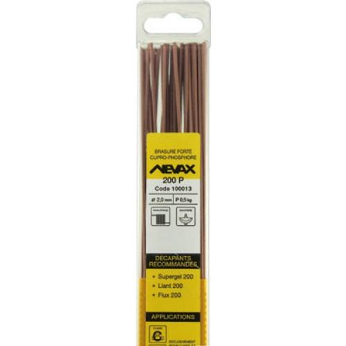 BRASURE 200 SP CUPRO-PHOSPHORE SPÉCIALE PIQUAGE - ÉTUI DE 500 G - 100040 NEVAX