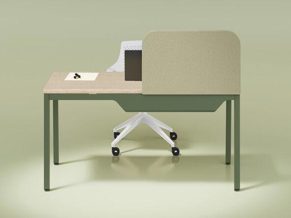 Bureau individuel avec obturateur inclu et piètement en acier_0