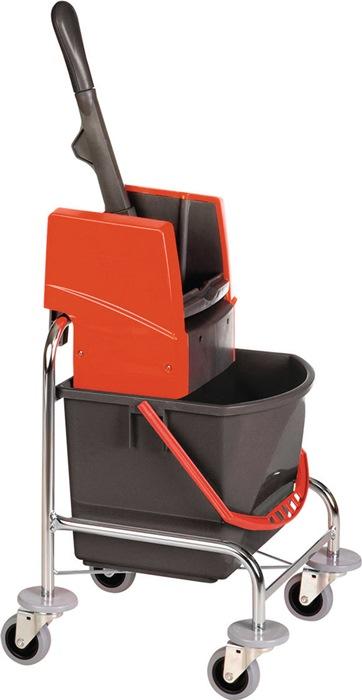 Chariot de nettoyage seaux de 1 x 17 l et presse tube acier VERMOP_0