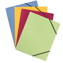 CHEMISE À ÉLASTIQUE CARTE FORTE, FORMAT A4, ASSORTI - LOT DE 50