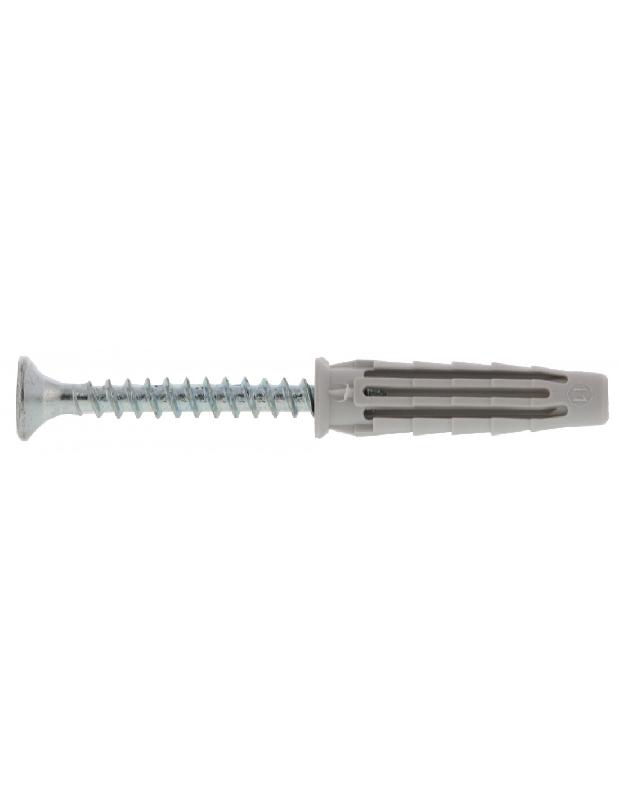 CHEVILLE NYLON UNIVERSELLE POUR MATÉRIAUX PLEINS ET CREUX 5X25MM AVEC VIS BOÎTE DE 100 - SPIT - 565646