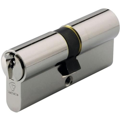 CYLINDRE DOUBLE DE SÛRETÉ - PROFIL EUROPÉEN S'ENTROUVRANT - 30 X 30 MM VACHETTE