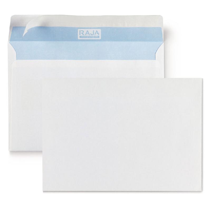 ENVELOPPE BLANCHE RAJA - C5 162 X 229 MM - SANS FENETRE - FERMETURE AUTOCOLLANTE AVEC BANDE PROTECTRICE - PAPIER VELIN 80G