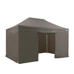 Tente pliante PRO 3x4,5m - pack côtés - 4 murs - ALU 45mm/polyester 380g Norme M2 - taupe - FRANCE-BARNUMS - gris aluminium_0
