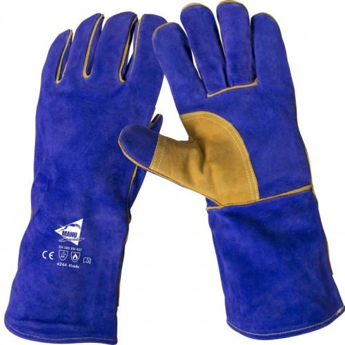 GANTS DE SOUDEUR THERMIQUES EN CUIR - A801 - BLEU - TAILLE 10 MANUSWEET