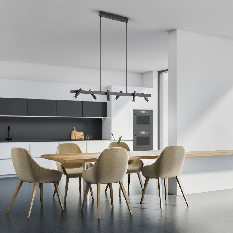 HELESTRA CONI SUSPENSION LED 6 SPOTS NOIRE