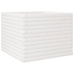 Helloshop26 - Jardinière bac lit surélevé plantes fleurs terrasse jardin 60 x 60 x 45,5 cm bois de pin massif blanc 02_0037709 - 3000214275956_0