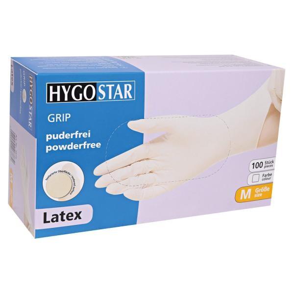 HYGOSTAR Gants d'hygiène en latex GRIP M - M blanc latex 2675_0
