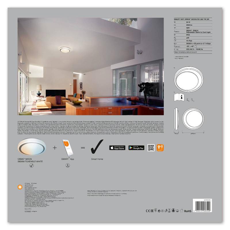 LEDVANCE SMART+ WIFI ORBIS MOON CCT 38CM GRIS