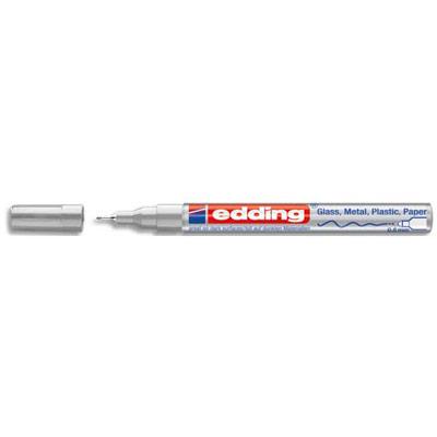 MARQUEUR PEINTURE A L'HUILE EDDING - POINTE FINE 0,8 MM - LAQUEE ARGENT