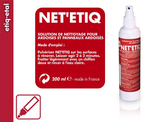 NET'ETIQ - SOLUTION POUR NETTOYER ARDOISES ET PANNEAUX ARDOISÉS