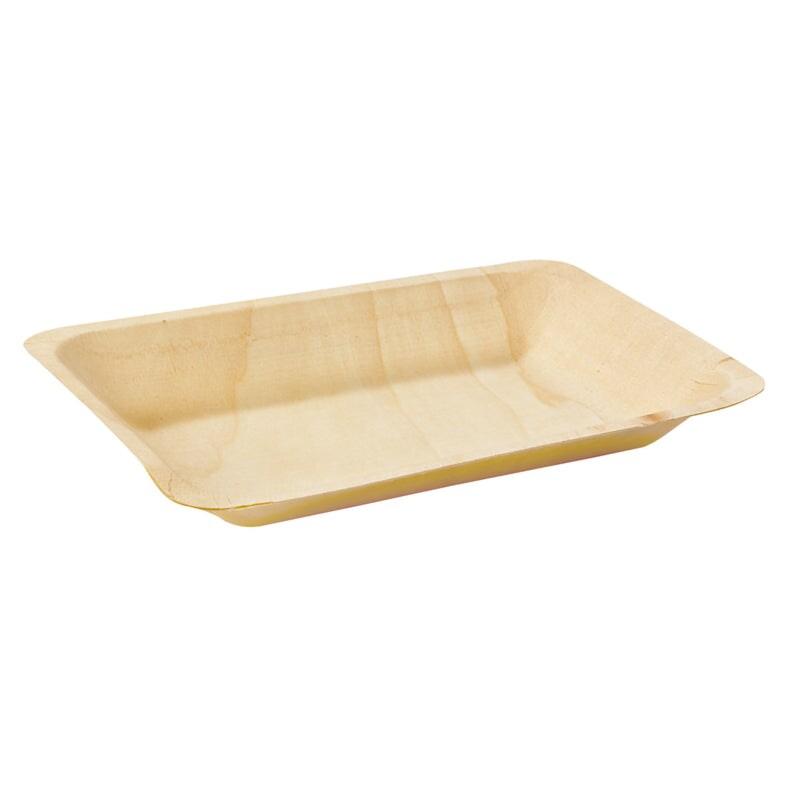 Nvase ECOLOMIQUE - 25 Pcs - Assiette rectangulaire en bois 
