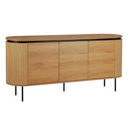 Oviala Business Buffet 2 portes moderne rectangulaire L160 cm bois clair - beige Bois massif 113643_0