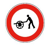 Panneau d'accès interdit aux voitures à bras - B9e - Conforme à l'article R.412-34 du code de la route_0
