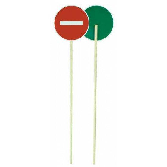 Panneau de chantier K10 D.30CM - signalisation alternée avec manche en bois - TALIAPLAST_0