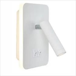 Papuq Applique de lecture LED double allumage, blanc mat, 3+8W, 3000K - blanc acier 8436613831113_0