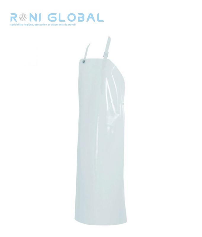 Tablier de protection blanc unisexe réglable en PVC - Parme Robur - 100x75cm, conforme directive 89/686/CEE_0