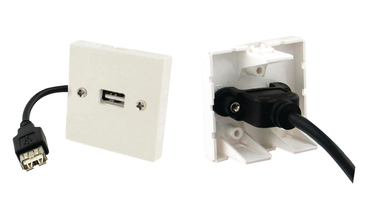 PLASTRON USB POUR ENCASTREMENT DE PRISE